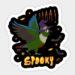 SPOOKY green cheeked conure Sticker